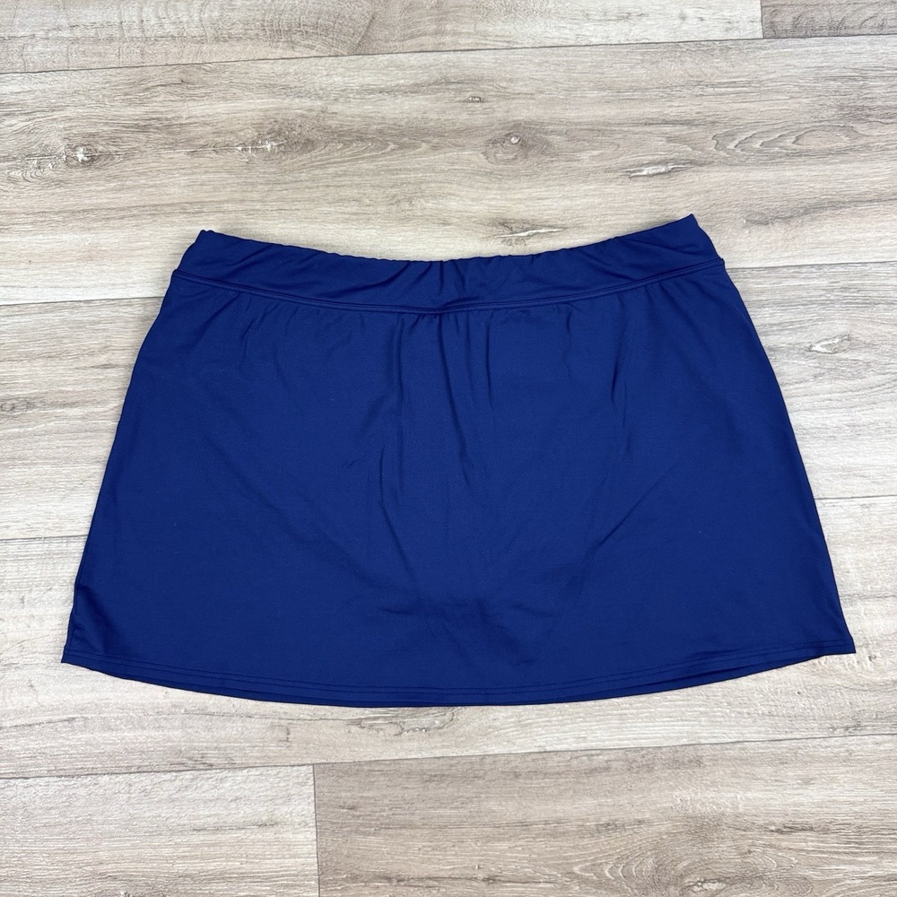Lands' End Skort Women's 16‎ XL Blue Navy Activewear High-Rise Flat Front Skirt